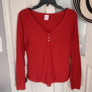 Stars above red sleepwear pajamas top Small / S